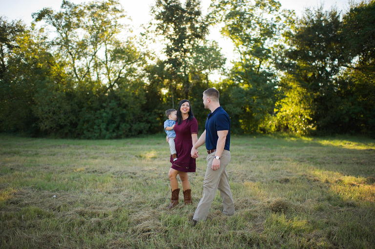 Walking together as a family in Houston Texas.