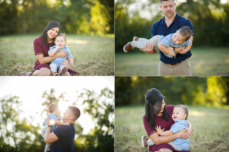 Baby with mommy and daddy in Houston Family shoot.