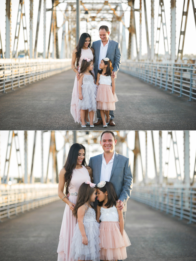 family on a bridge in humble texas
