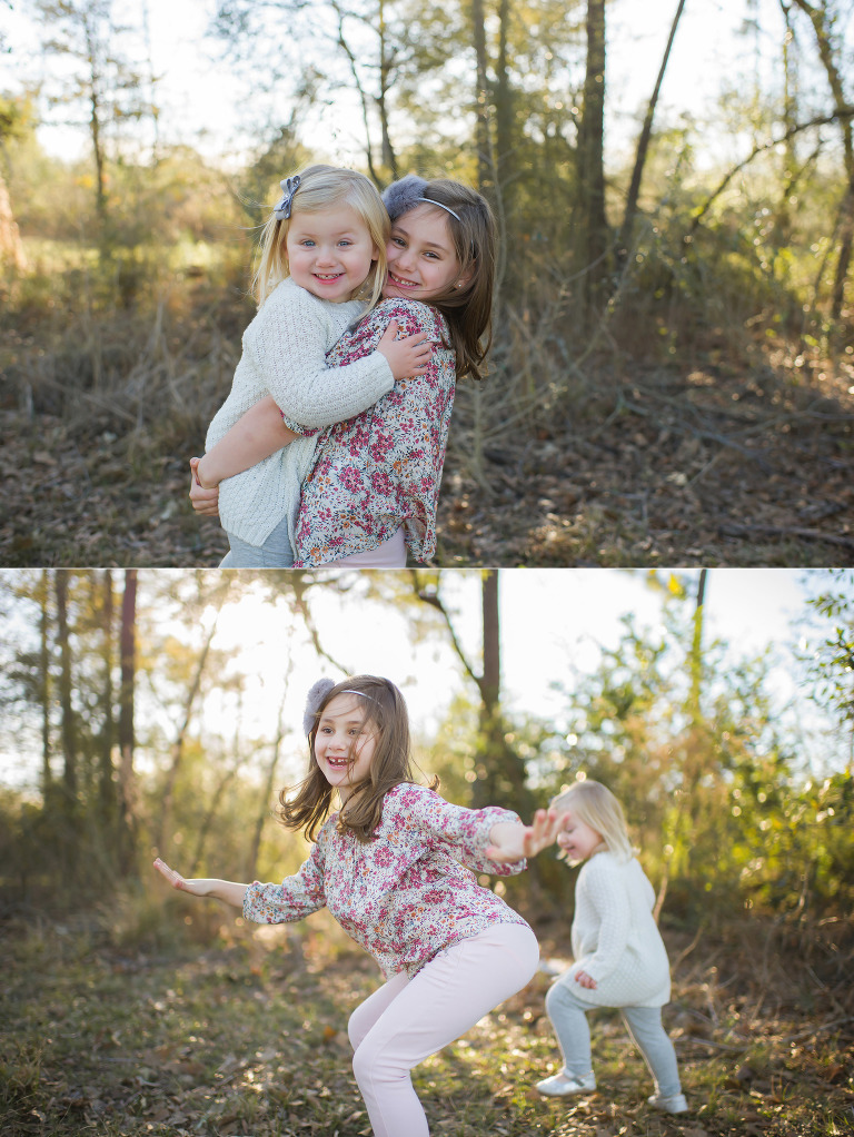 Sibling love and fun on their outside session. 