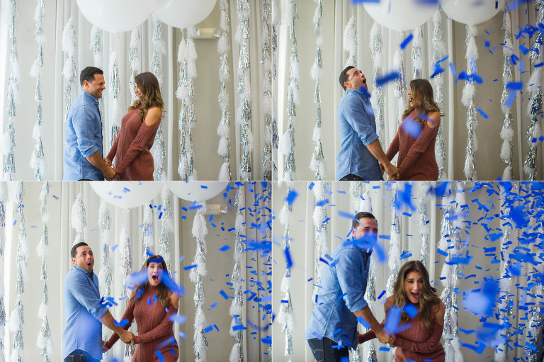 Photography of a gender reveal party in Houston.