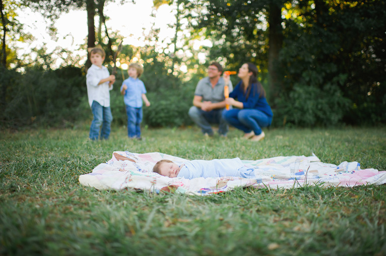 Blue, Blue, and more Blue... Houston Candid Family Newborn Photography