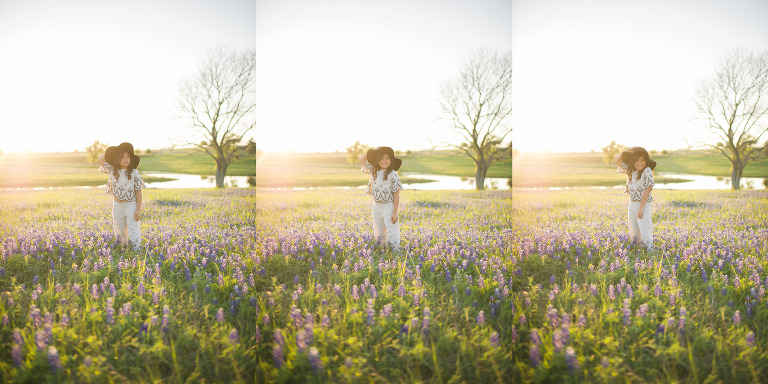 Bright sun and bluebonnets in Houston.