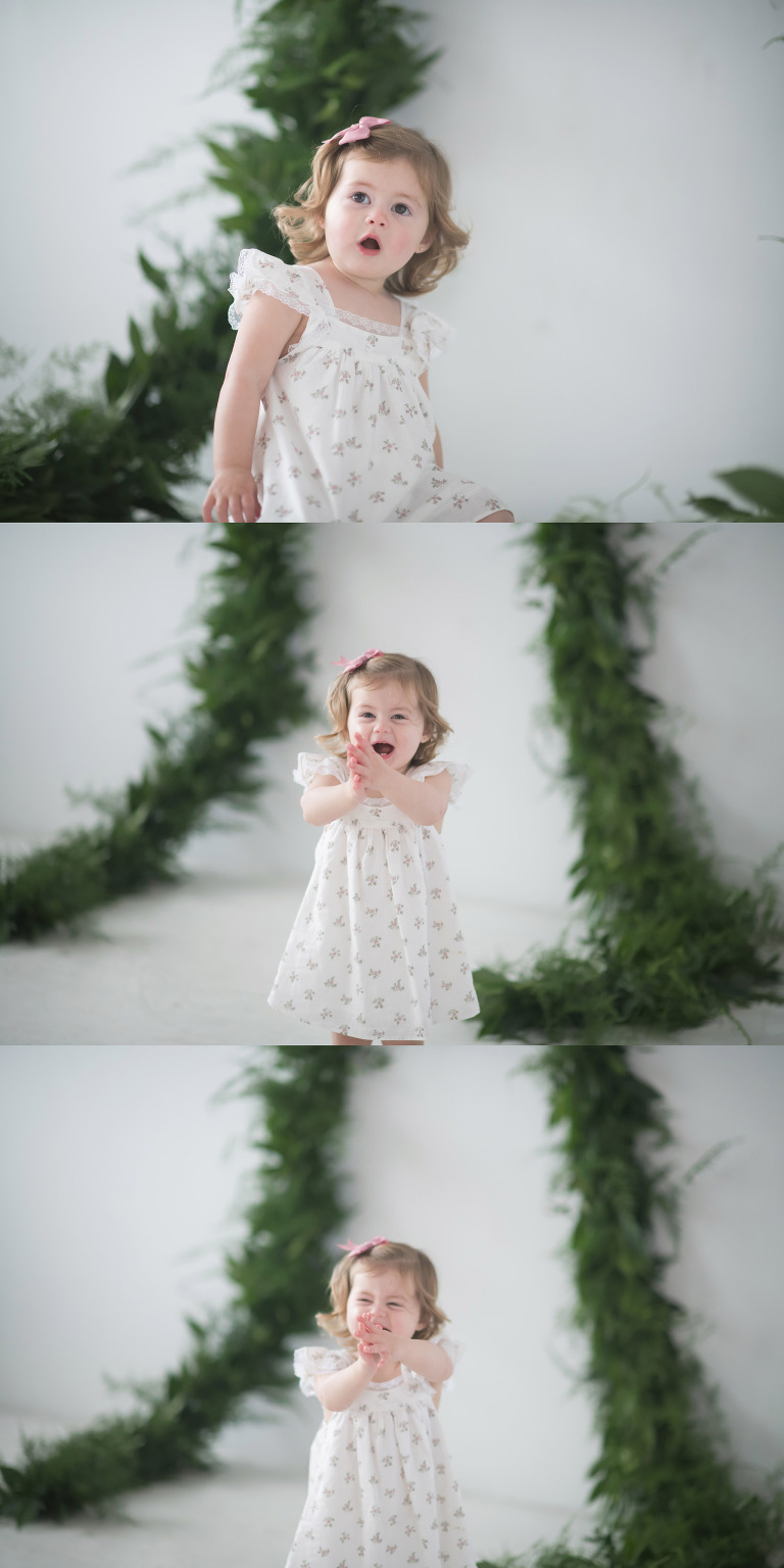 Houston baby photographer in all white studio. 